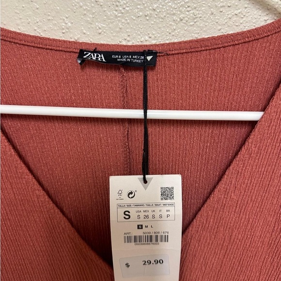 NWT Zara Textured Weave Dress Dusty Rose Size S - Picture 8 of 10